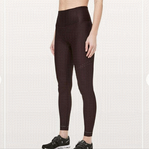 LULULEMON Zoned In Tight Leggings Full Length 2019 Mid Rise Mesh Senseknit 4